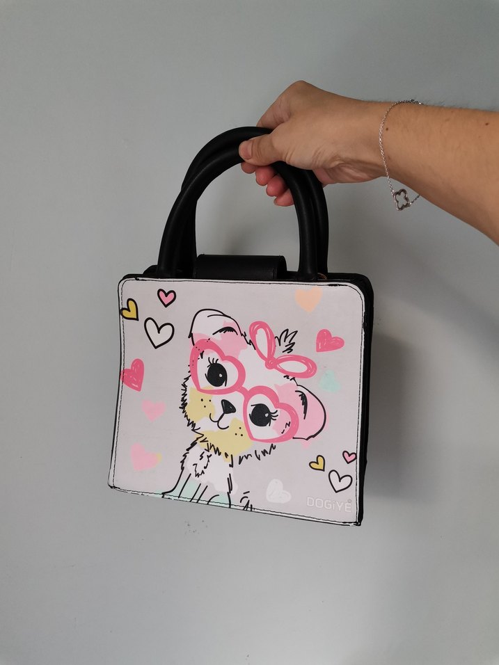 Pembe Baskılı Zincir Detaylı Kadın Çanta - Görsel 5