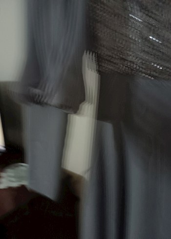 Düğmeli Gri Uzun Kollu Kadın Abiye Elbise - Görsel 4