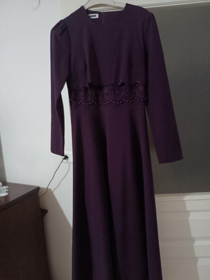 Mor V Yakalı Fermuarlı Bluz - Görsel 2