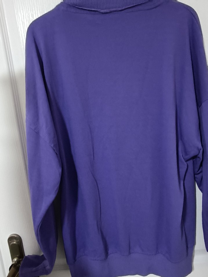 Mor Kadın Fermuarlı Sweatshirt - Görsel 3