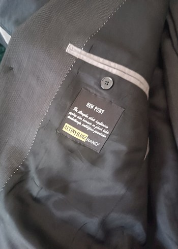 Gri Düğmeli Erkek Takım Elbise Ceketi - Görsel 2