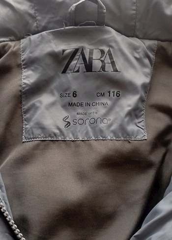 Gri Kapüşonlu Düğmeli Kız Mont - Görsel 6