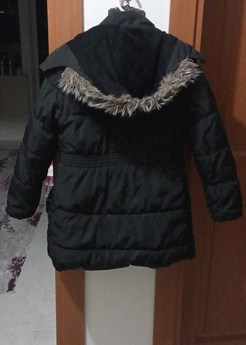 Kemerli Siyah çocuk Kışlık Mont - Görsel 3