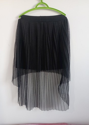 Nakışlı Siyah Kız Bluzu, Kısa Kollu, Salaş Kesim - Görsel 3