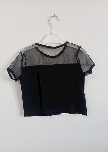 Nakışlı Siyah Kız Bluzu, Kısa Kollu, Salaş Kesim - Görsel 5