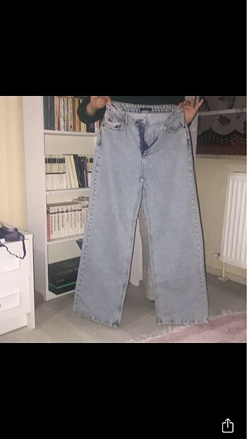 36 Beden Açık Mavi Yüksek Bel Wide Leg Jeans Trendyolmilla