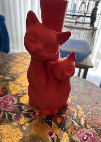 Renkli Kedi Figürlü Dekoratif vazolar - Görsel 3