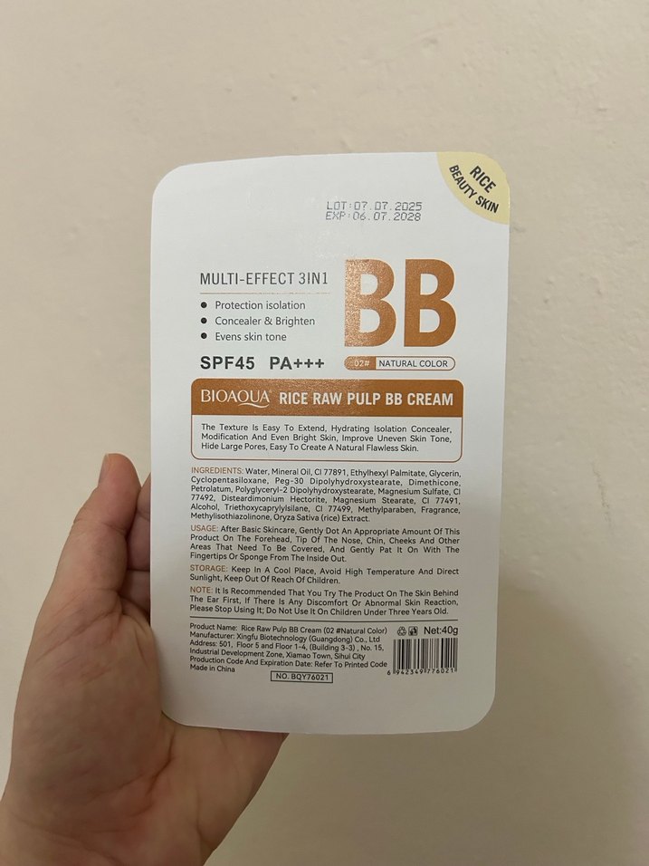 Bioaqua Rice Raw Pulp BB Krem SPF45 Açık Ten - Görsel 2