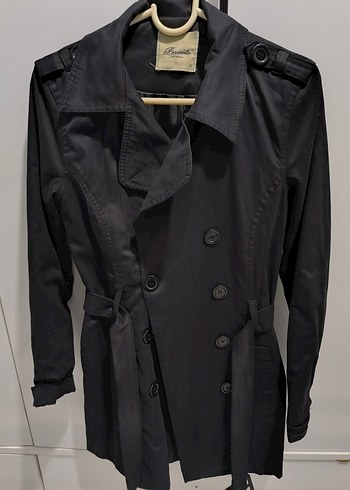 Siyah Midi Kemerli Kadın Trençkot - Görsel 5