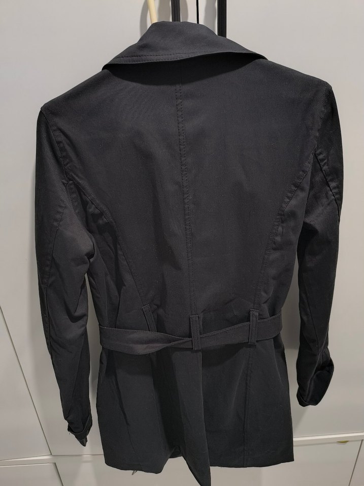 Siyah Midi Kemerli Kadın Trençkot - Görsel 3