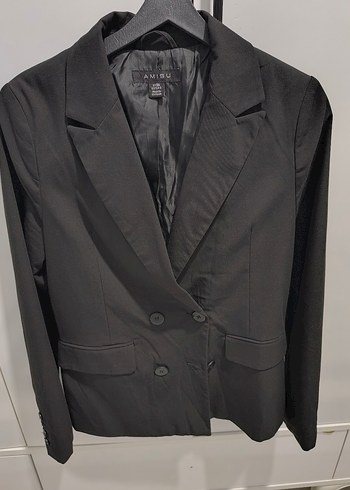 Düğmeli Siyah Kadın Blazer Ceket - Görsel 3