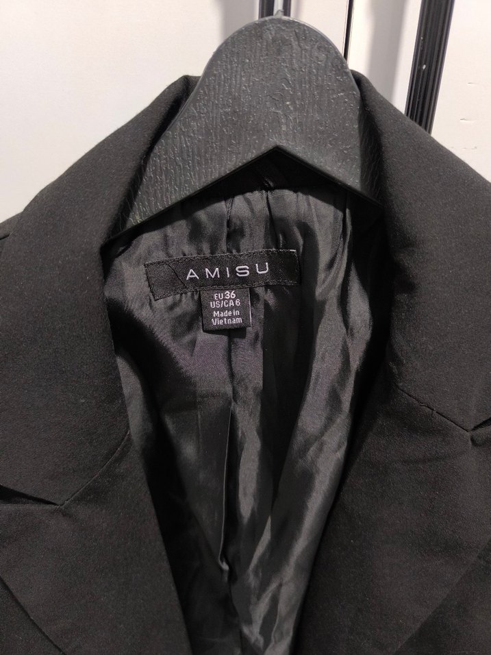 Düğmeli Siyah Kadın Blazer Ceket - Görsel 4