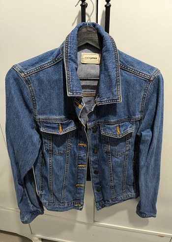 Düğmeli Mavi Denim Kadın Ceket - Görsel 3