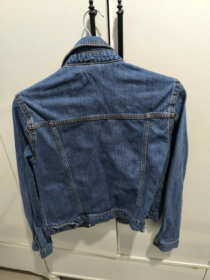 Düğmeli Mavi Denim Kadın Ceket - Görsel 2