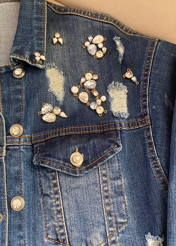 s Beden mavi Renk Kadın Mavi Denim Ceket