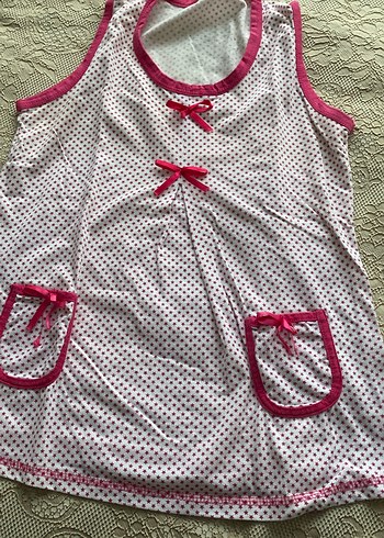 Kadın Pembe Kolsuz Mini Pijama Takımı - Görsel 3