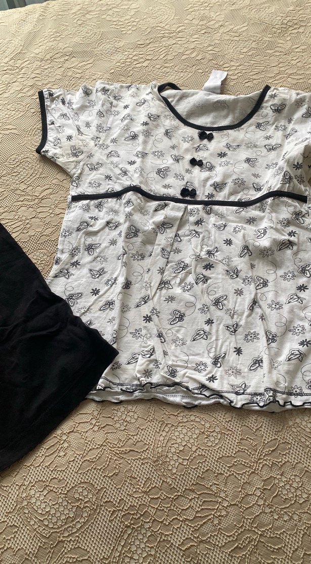 Siyah beyaz pijama takımı - Görsel 3