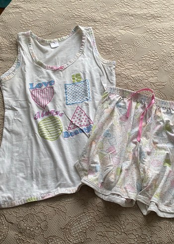 Bohem Tarzı Kısa Kollu Kadın Pijama Takımı - Görsel 2