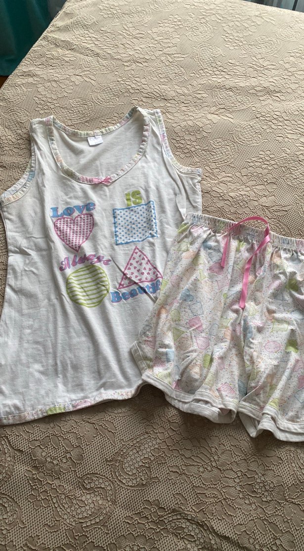 Bohem Tarzı Kısa Kollu Kadın Pijama Takımı - Görsel 2