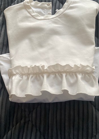 Beyaz Fırfırlı Keten Bluz - Görsel 3