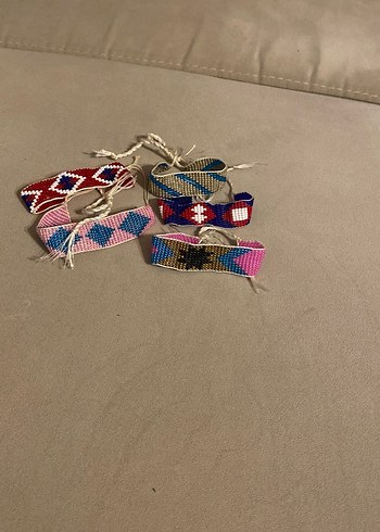 Renkli Nakışlı Boncuklu Bohem Bileklik Seti - Görsel 2