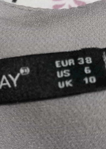 Newmacy Gri Pilili Mini Etek