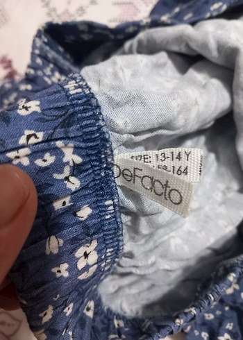 l Beden mavi Renk Mavi Çiçek Desenli Uzun Kadın Etek