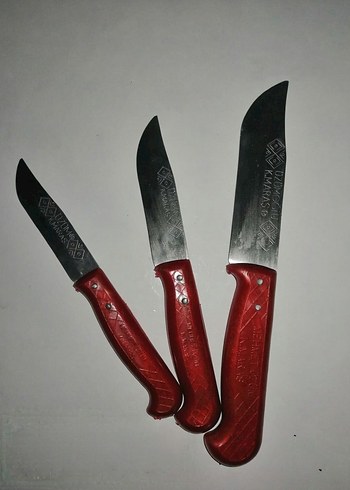 Orijinal Kahramanmaraş Üzüm Bıçağı Seti - 3'lü Dövme Çelik - Görsel 2