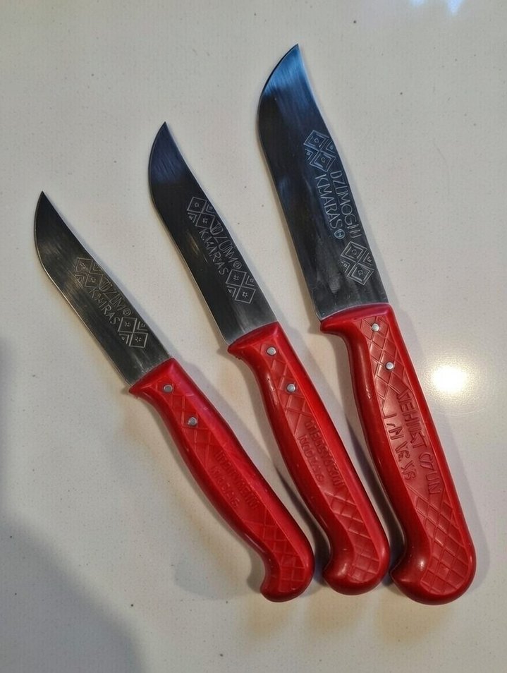 Orijinal Kahramanmaraş Üzüm Bıçağı Seti - 3'lü Dövme Çelik - Görsel 3