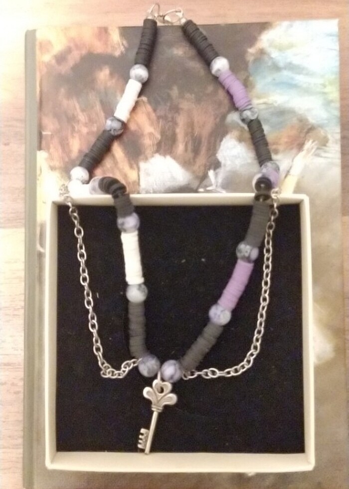 mor boncuklu kolye - Görsel 2