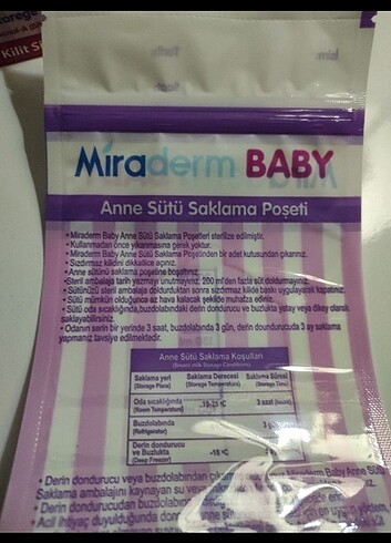 Miraderm 20, tane sut sakllma poseti gogus pedi ve az krem gediy
