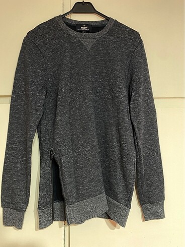 MAVİ SWEATSHIRT FERMUAR DETAYLI