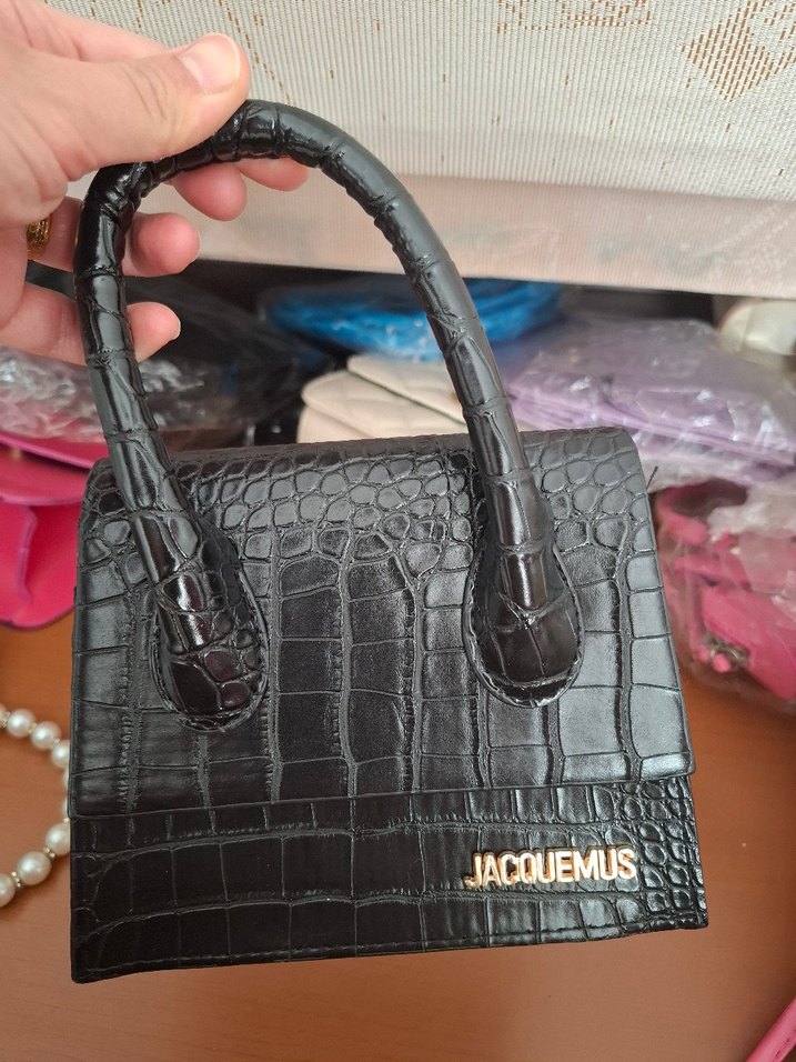 Siyah Yılan Desenli Deri Kadın Çanta - Görsel 3