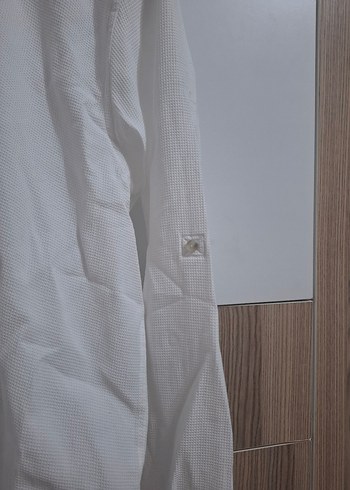 Erkek Beyaz Keten Uzun Kollu Gömlek - Görsel 5