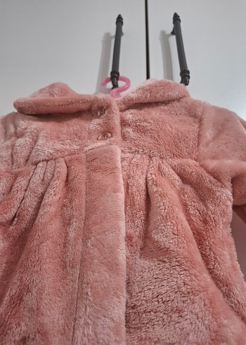 Pembe Peluş  kürk Kız Çocuk Ceket - Görsel 3