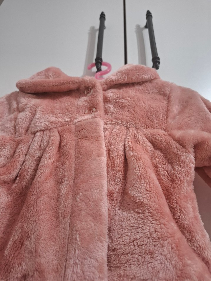 Pembe Peluş  kürk Kız Çocuk Ceket - Görsel 3