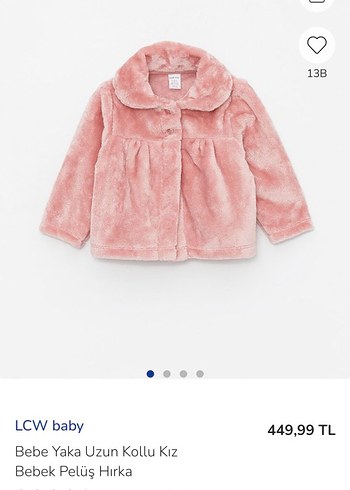 9-12 Ay Beden pembe Renk Kız Çocuk Pembe Peluş Sweatshirt