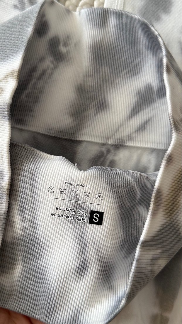 Gri Batik Desenli Kadın Tayt - Görsel 5