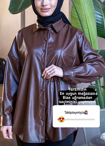 xl Beden Deri gömlek tunık