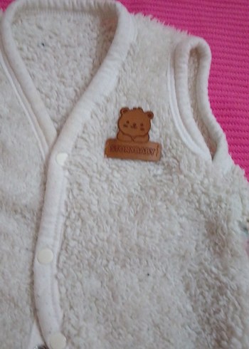 Kız Çocuk Beyaz örme Yelek - Görsel 2