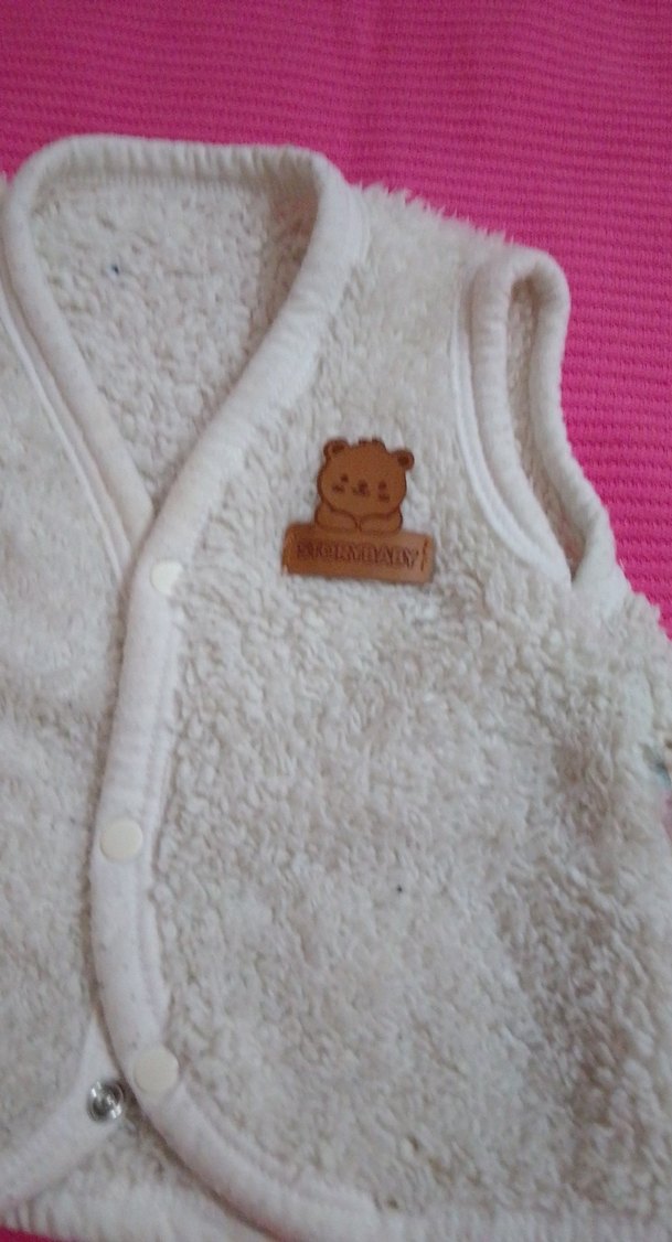 Kız Çocuk Beyaz örme Yelek - Görsel 2