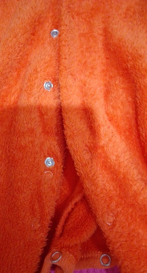 Turuncu Örgü Bebek Tulumu - Görsel 3