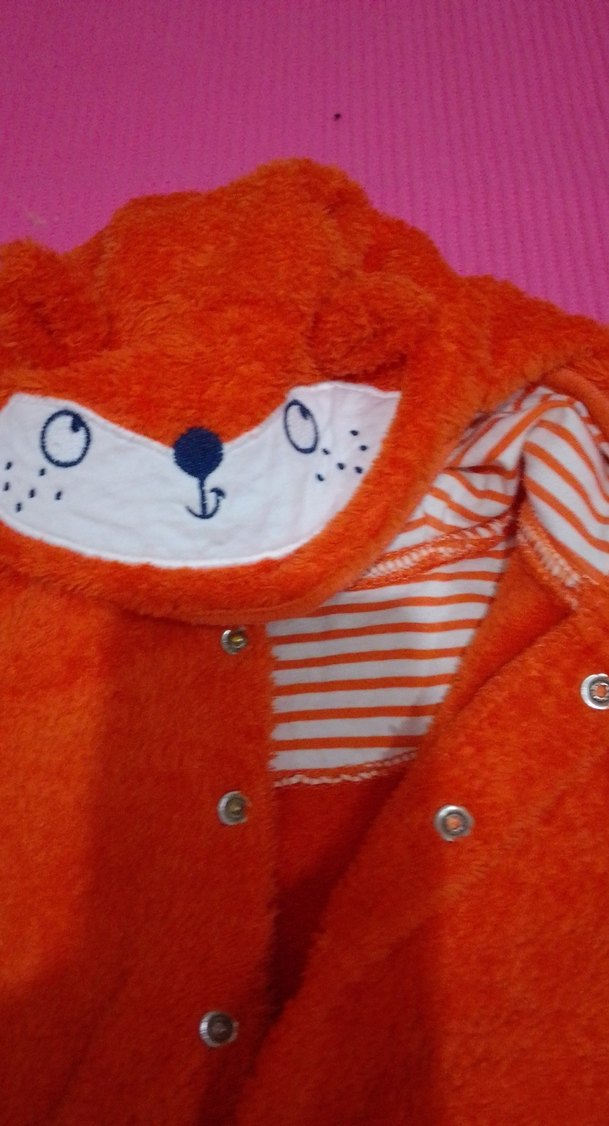 Turuncu Örgü Bebek Tulumu - Görsel 4