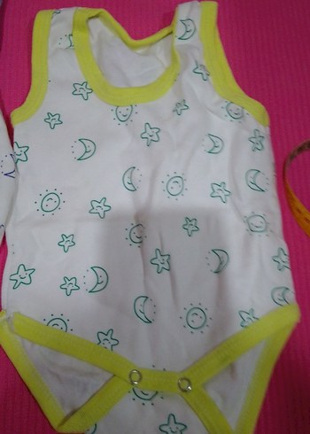 Renkli Baskılı Dantelli Kolsuz Bebek Body - Görsel 2