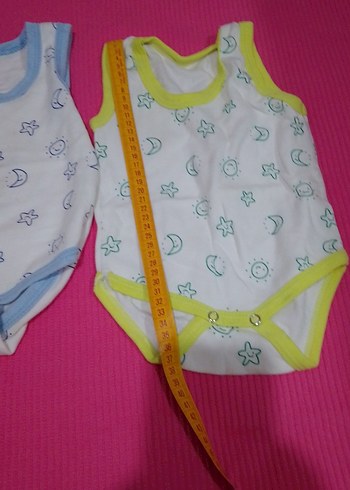 Renkli Baskılı Dantelli Kolsuz Bebek Body - Görsel 4