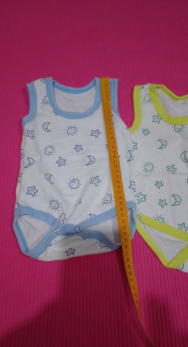 Renkli Baskılı Dantelli Kolsuz Bebek Body - Görsel 5