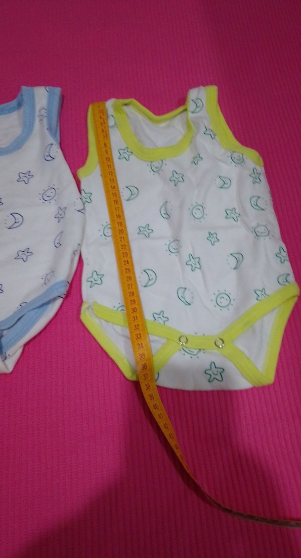 Renkli Baskılı Dantelli Kolsuz Bebek Body - Görsel 4