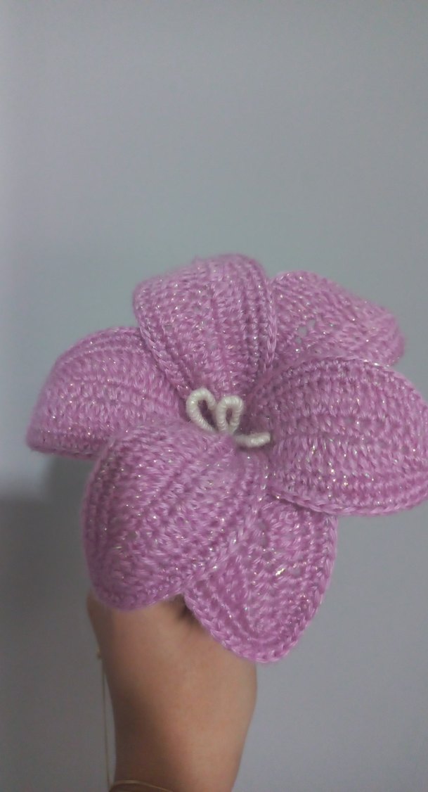 Örgü Mor Çiçek - Görsel 2