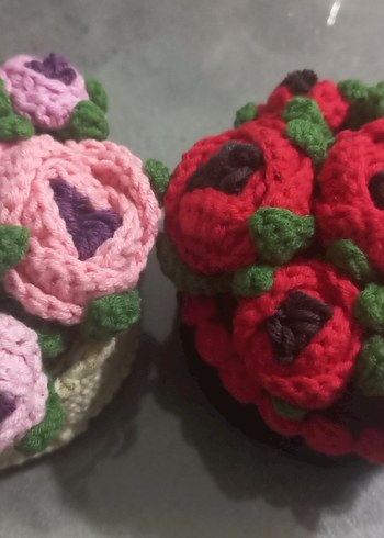 Bohem El Örgüsü Renkli Çiçek Aranjmanı - Görsel 5