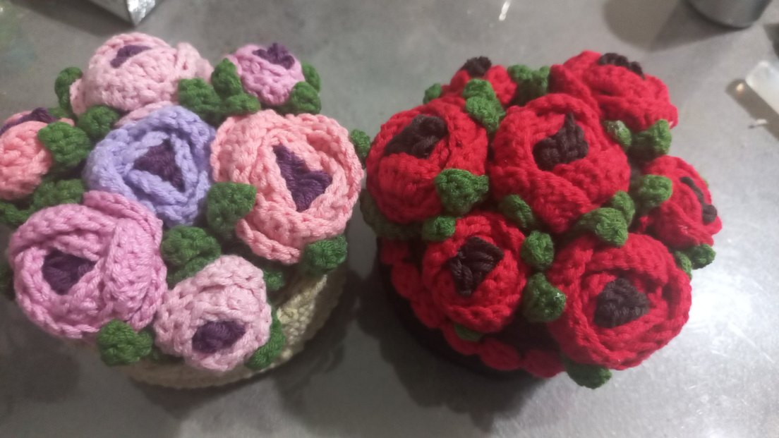 Bohem El Örgüsü Renkli Çiçek Aranjmanı - Görsel 5